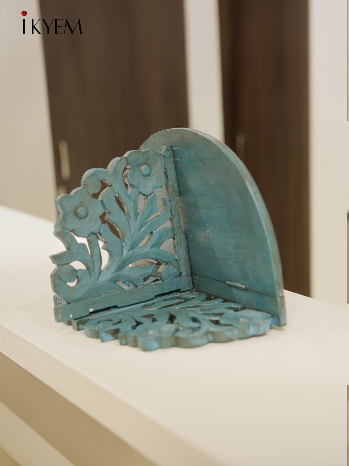 Handcrafted wooden Jharokhas (Turquoise)