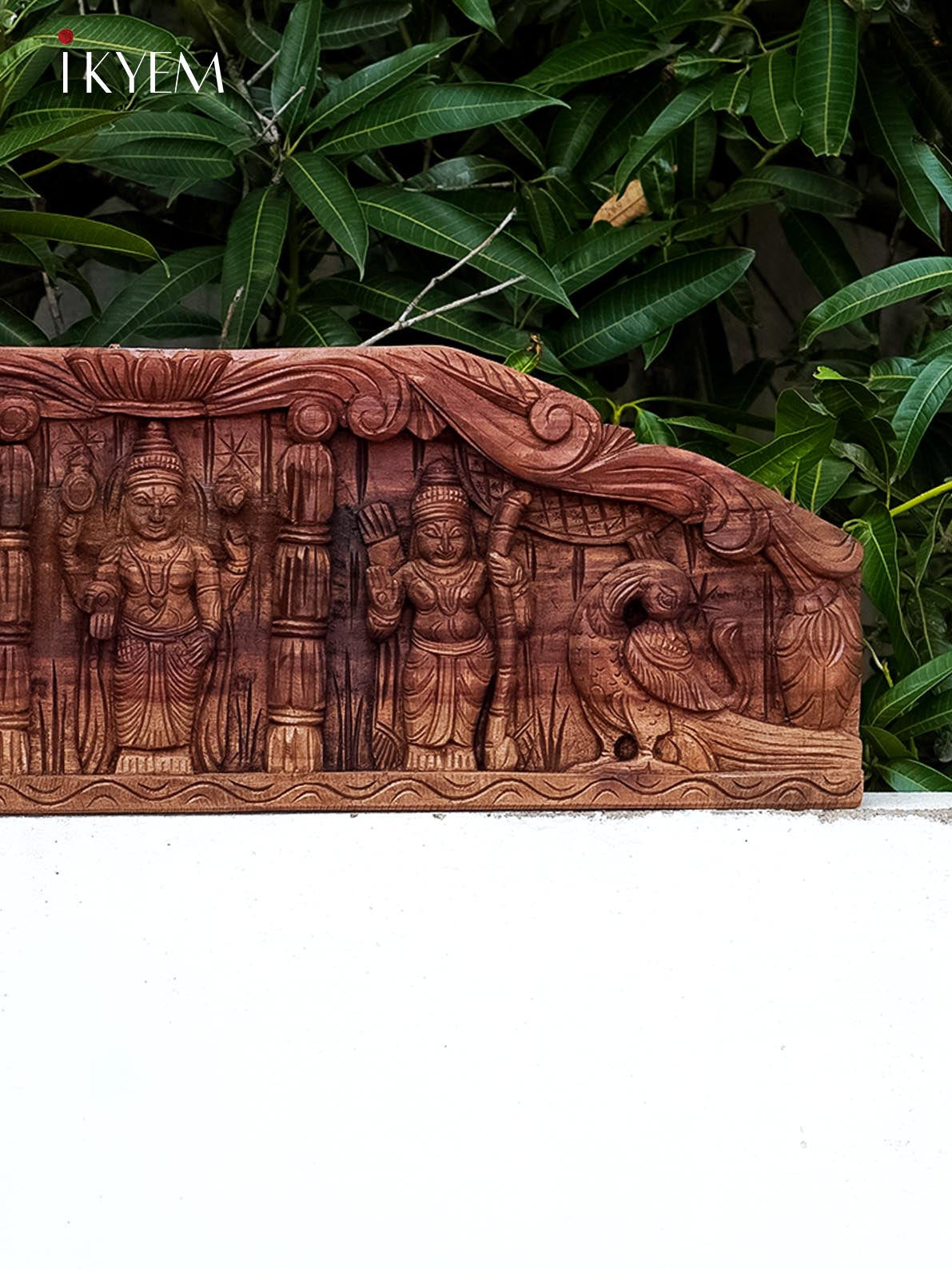 Avatarams of Vishnu - Vishnu/Krishna & Ramar wood carved panel