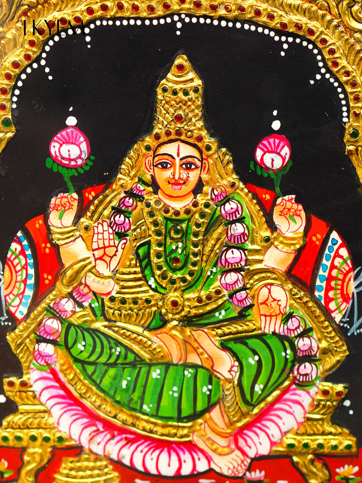 Lord Ganesha, Lakshmi, Balaji, Murugan and Saraswathy Tanjore Painting