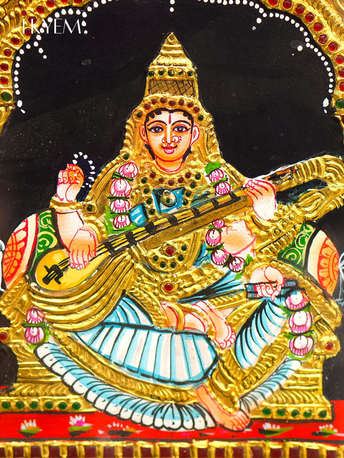 Lord Ganesha, Lakshmi, Balaji, Murugan and Saraswathy Tanjore Painting