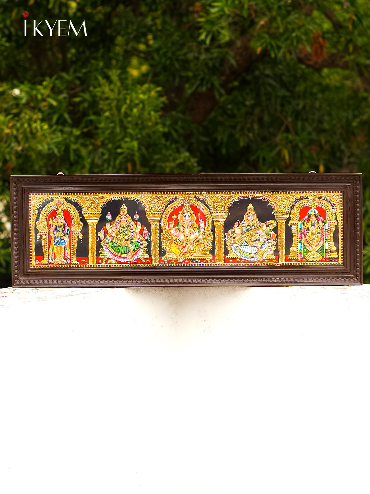 Lord Ganesha, Lakshmi, Balaji, Murugan and Saraswathy Tanjore Painting