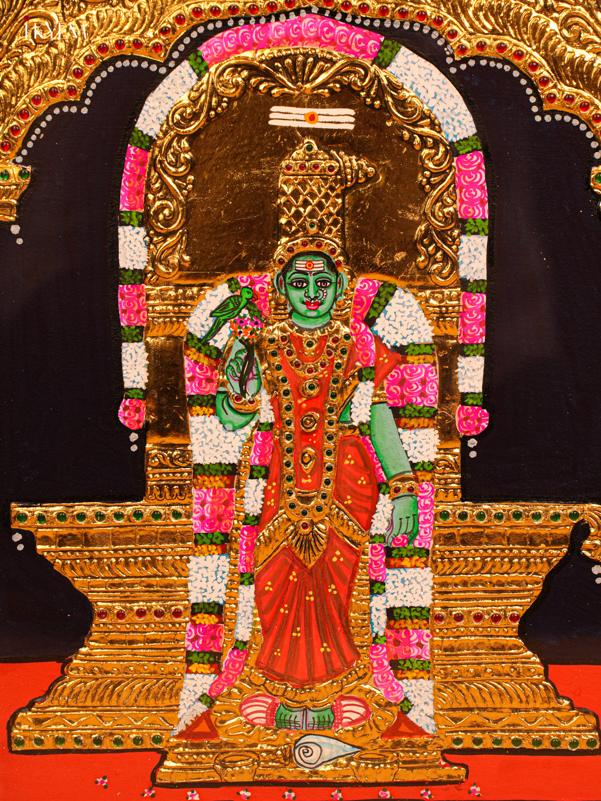 Madurai Meenakshi -   Tanjore Painting (18x15) -4HJ01038