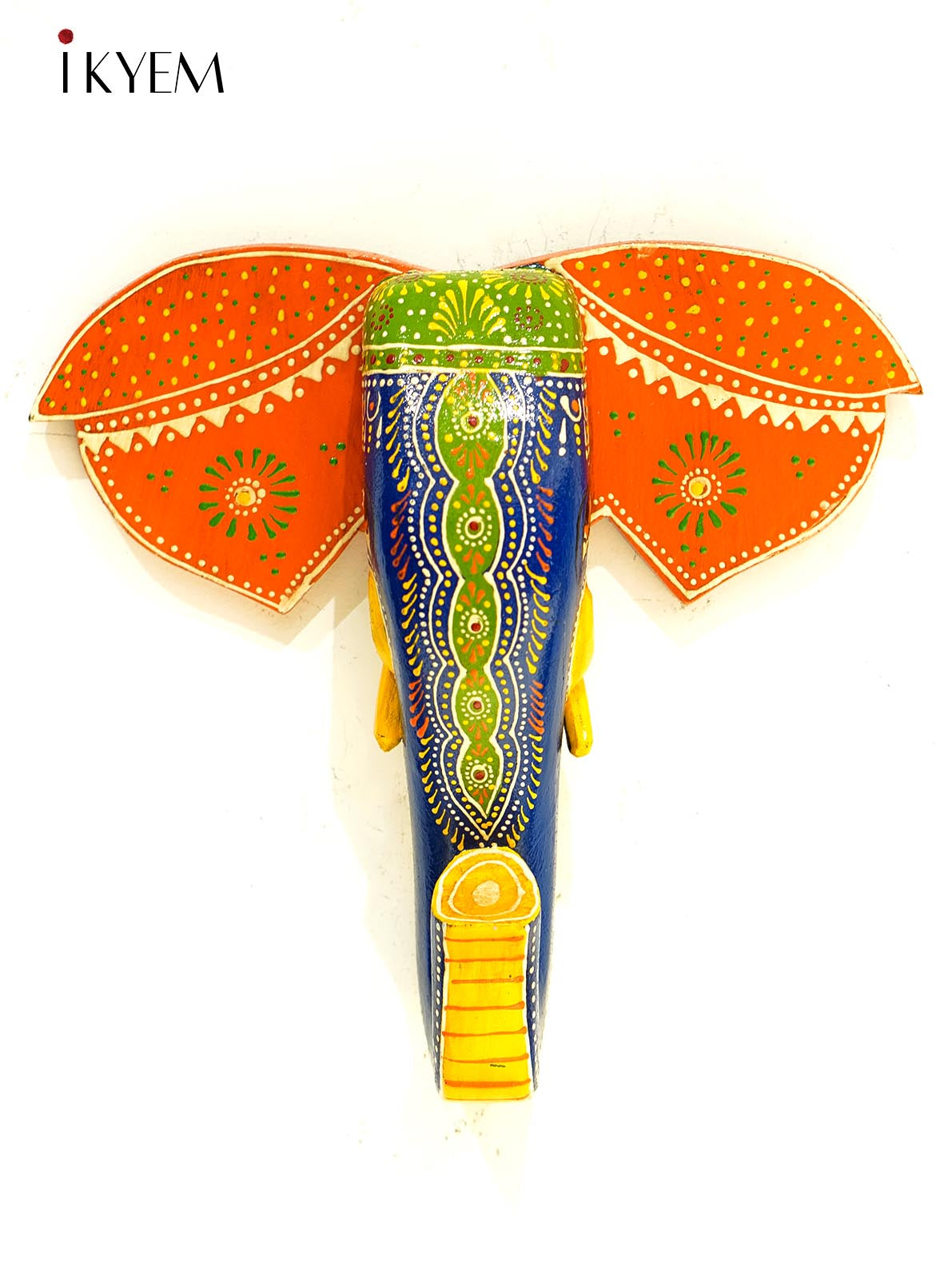 Hand Painted Elephant Mask/Head (10/10.5 inches)