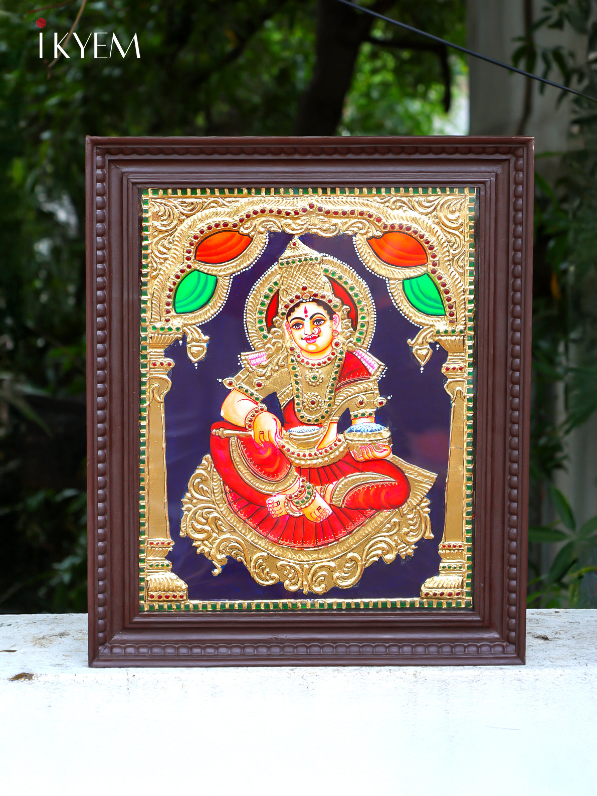 Goddess Annapoorani - Tanjore painting - 4IJ21019