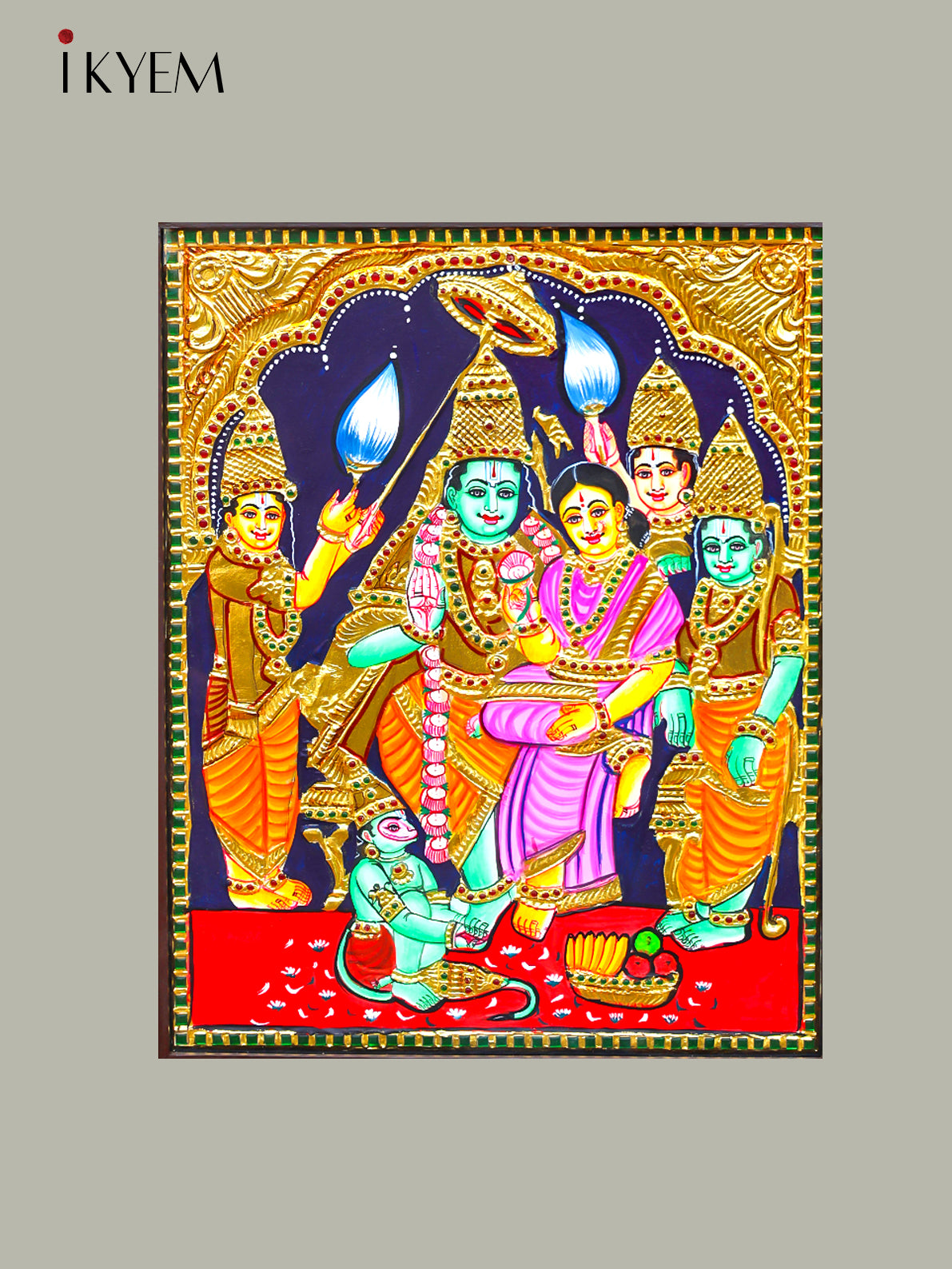 Ramar Pattabhishekam- Tanjore Painting - 4IJ21020