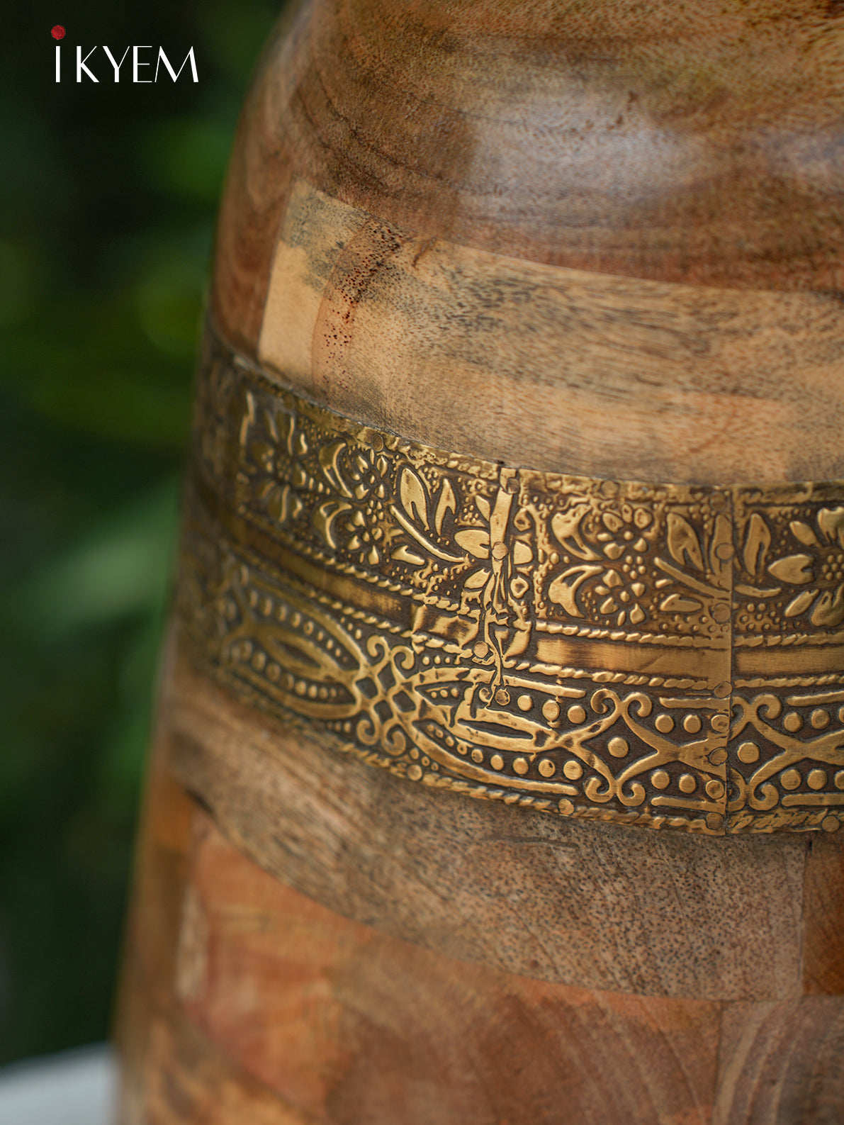 Classy Wood & Brass Corner/Centre Stool