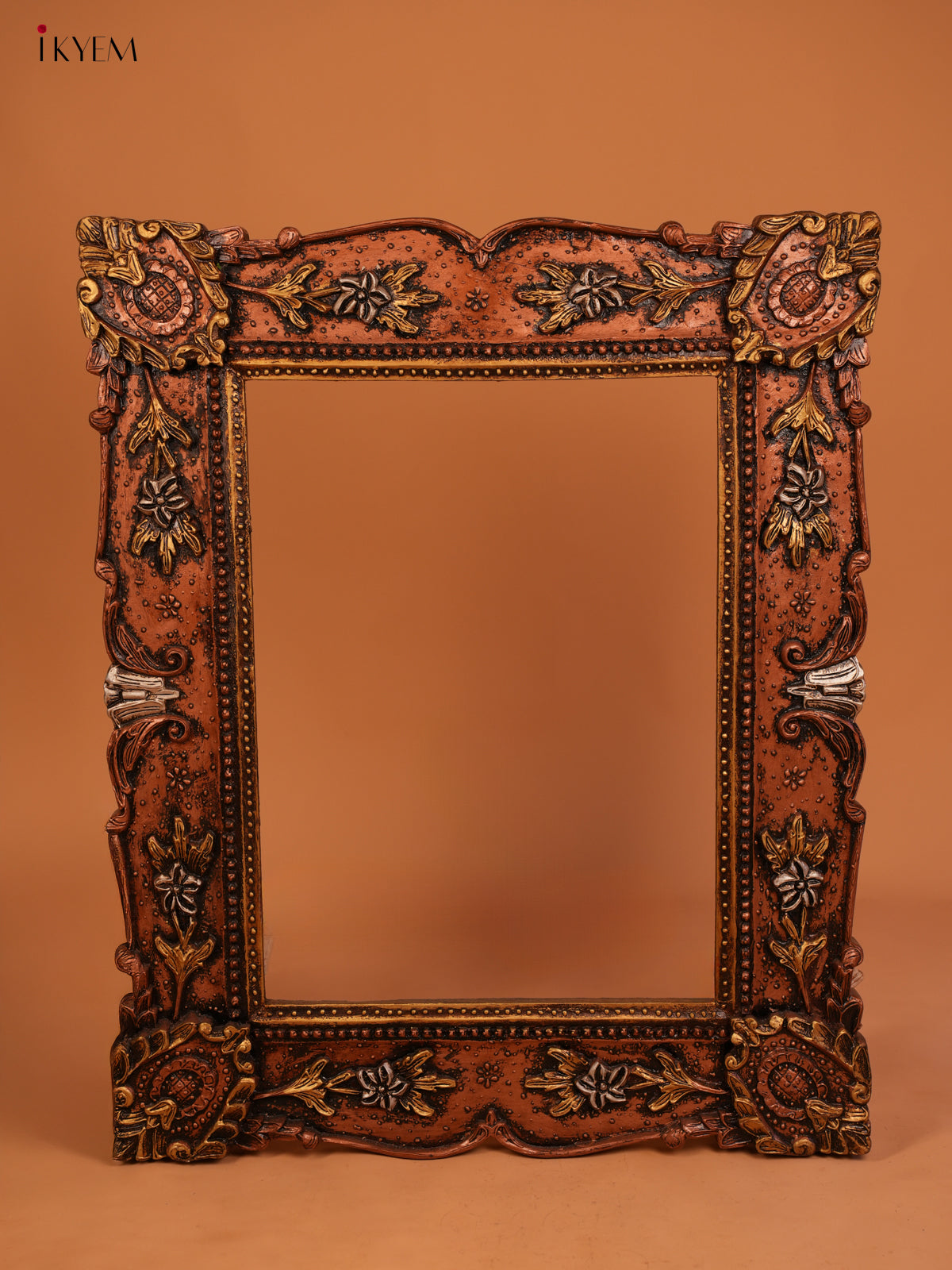 wooden Floral design Mirror Frame - 4JJ01087