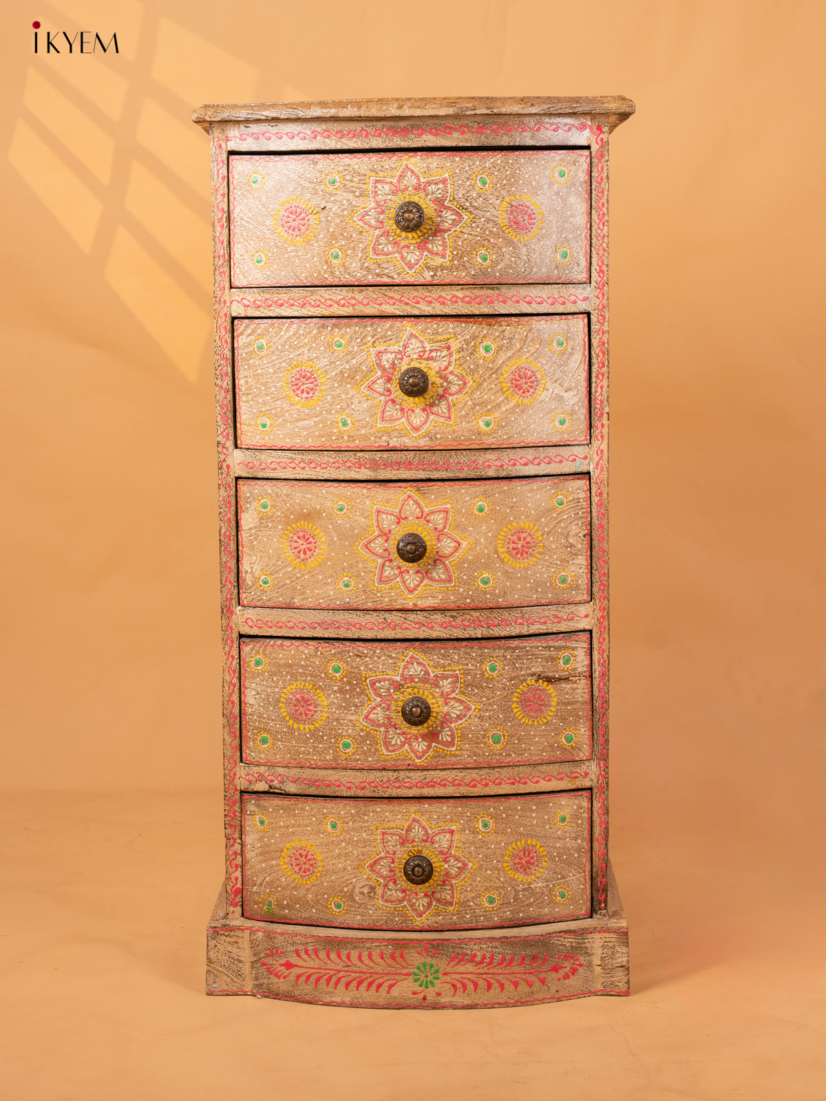 Wooden Hand Painted Bedside Table - (34×15) Inch - 4JJ04040
