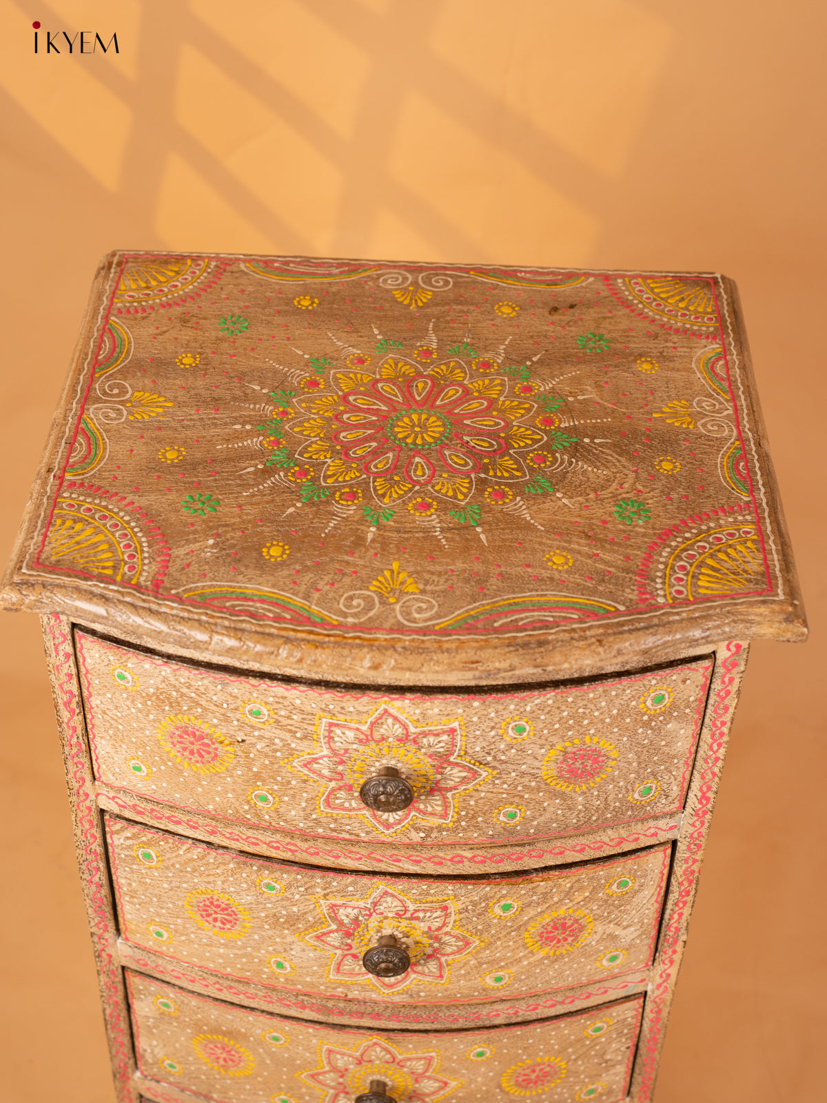Wooden Hand Painted Bedside Table - (34×15) Inch - 4JJ04040