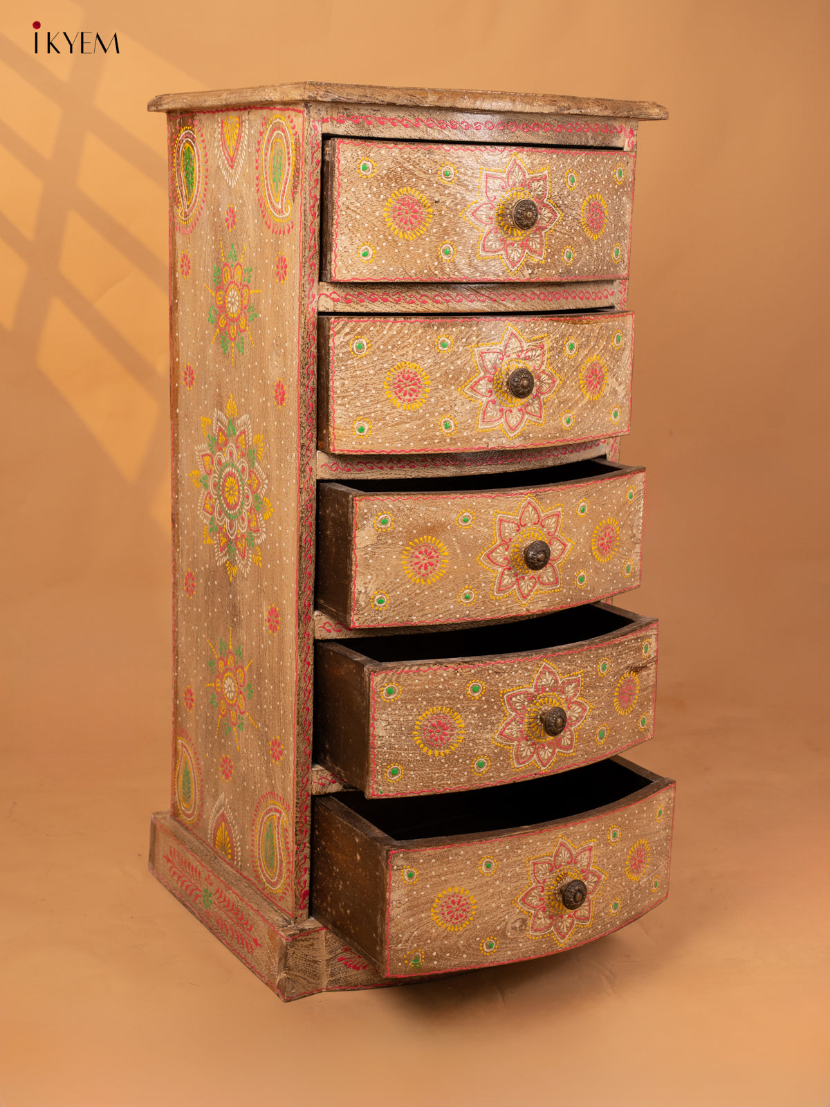 Wooden Hand Painted Bedside Table - (34×15) Inch - 4JJ04040