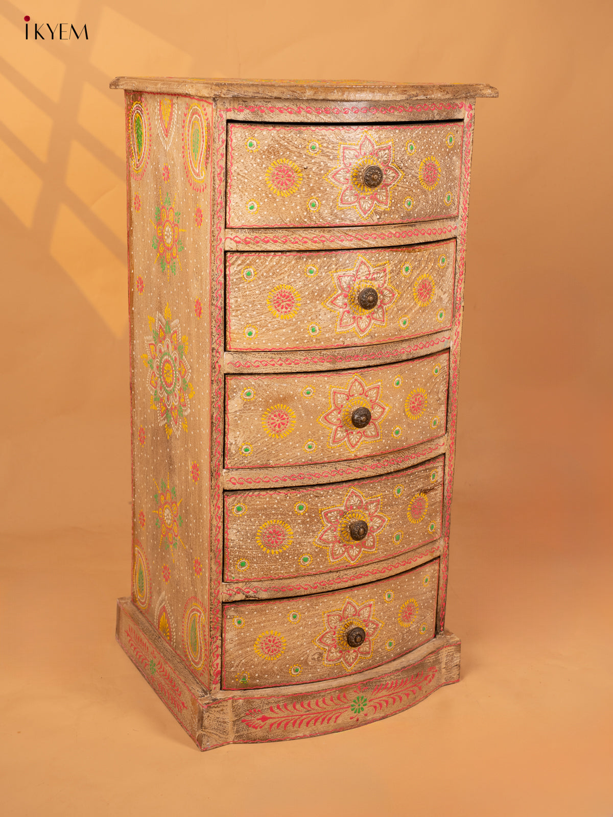 Wooden Hand Painted Bedside Table - (34×15) Inch - 4JJ04040