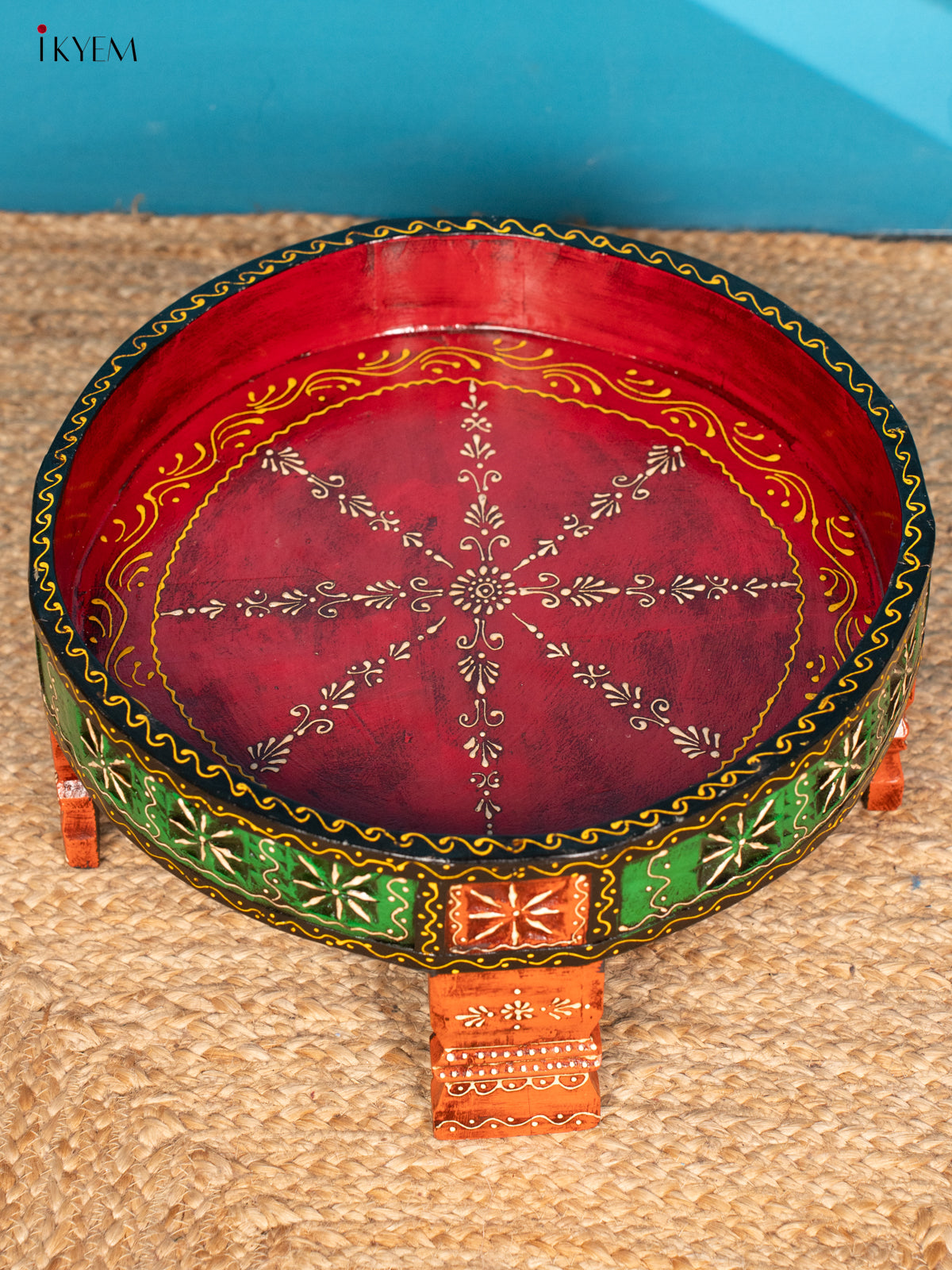 Wooden Hand Painted Tray Table - Small