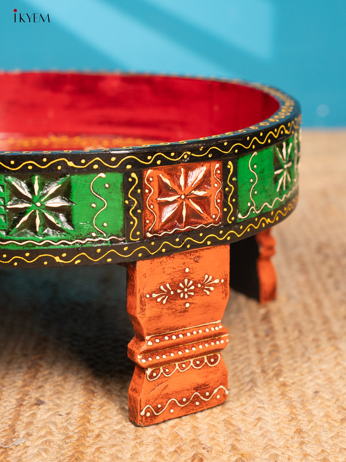 Wooden Hand Painted Tray Table - Small
