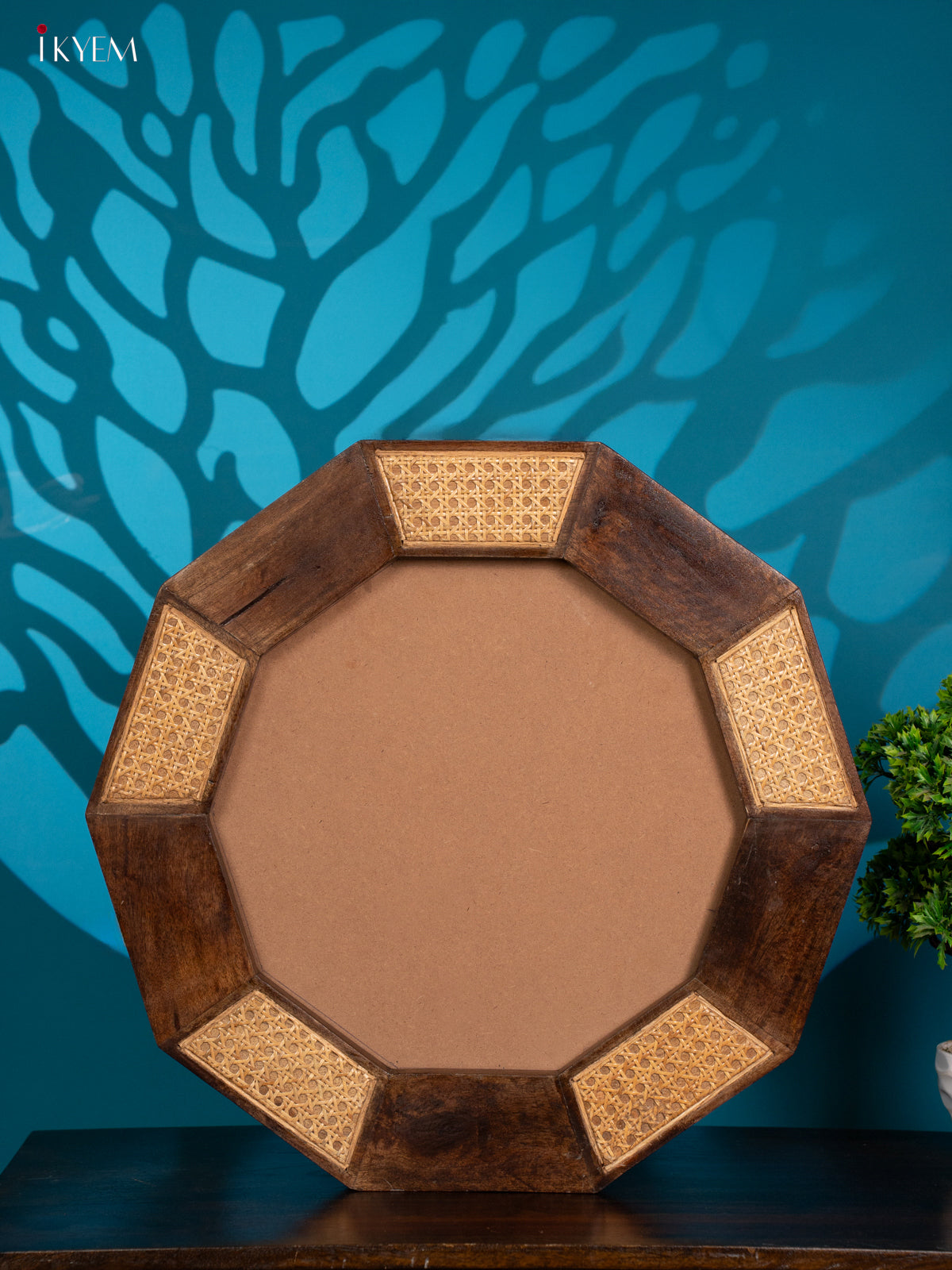 Wooden Frame with Wicker Accents - 28.8 Inch - 4JJ04059