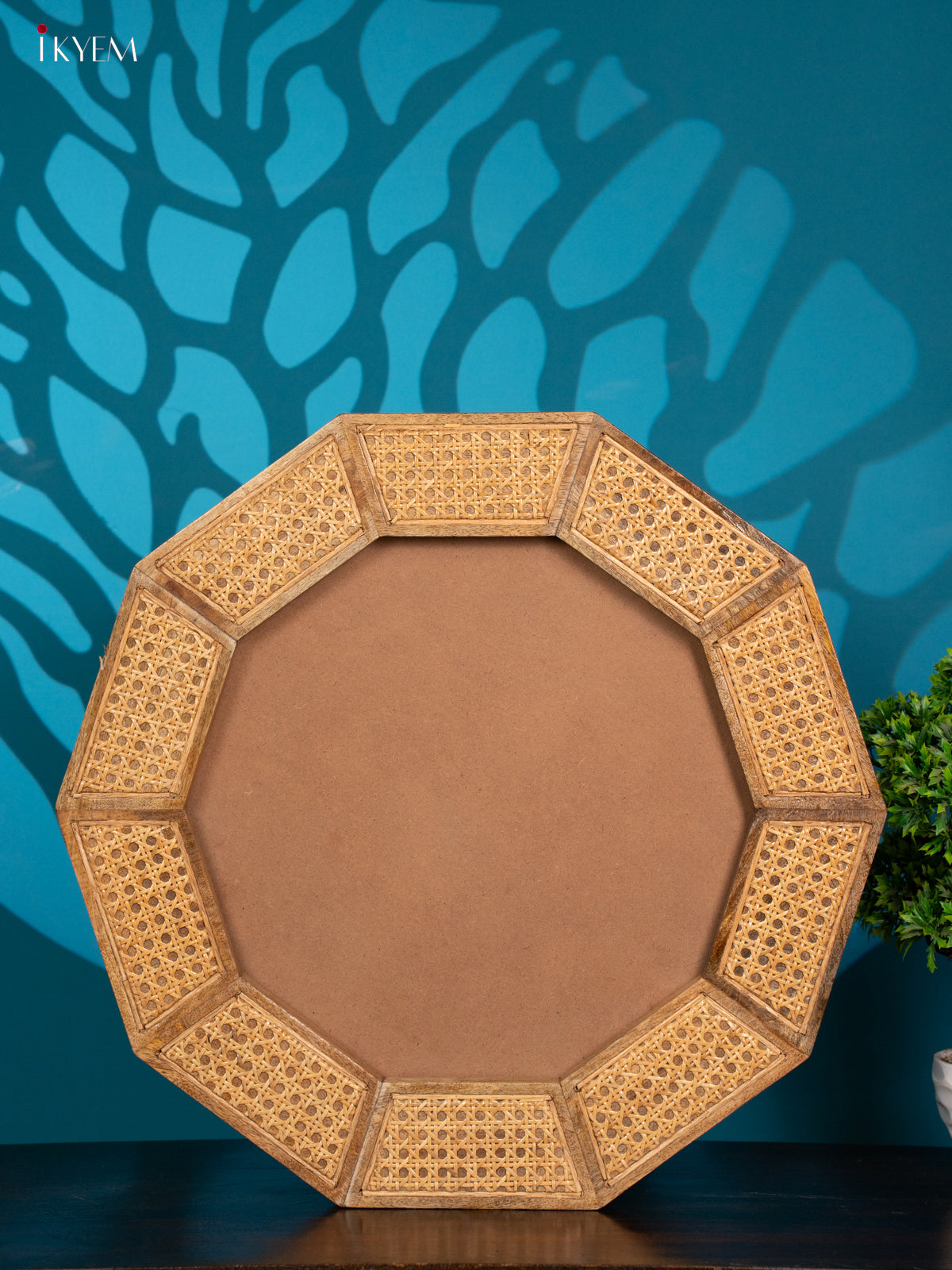 Wooden Frame with Wicker Inlay - 20.8 Inch - 4JJ04060