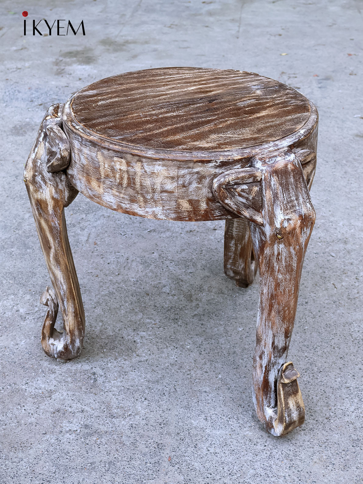 Wooden Elephant Shaped stool with hidden drawer - 18 Inch - 4JJ04079