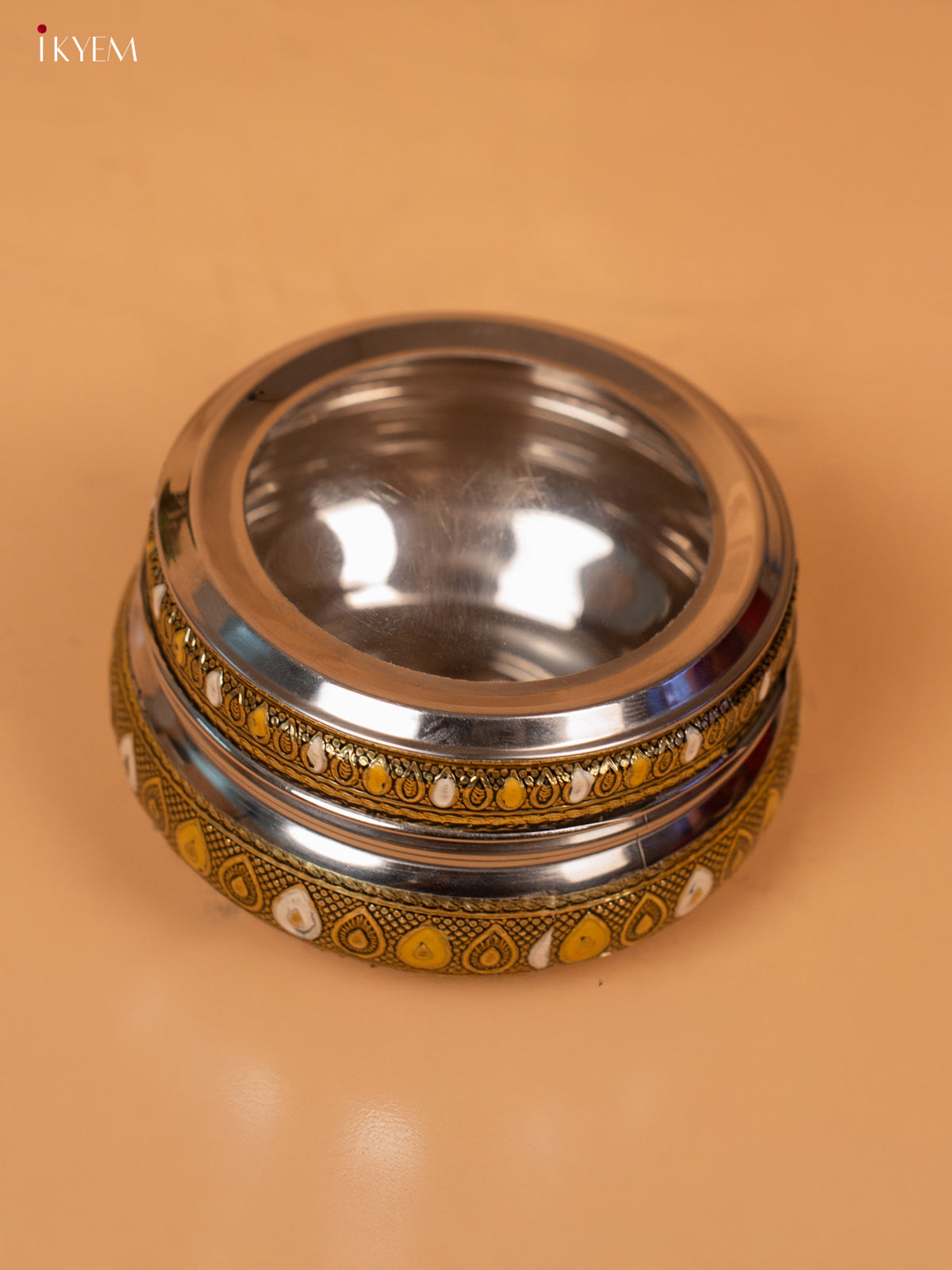 Meenakari Transparent Dabba (4×4)- 4JJ12056