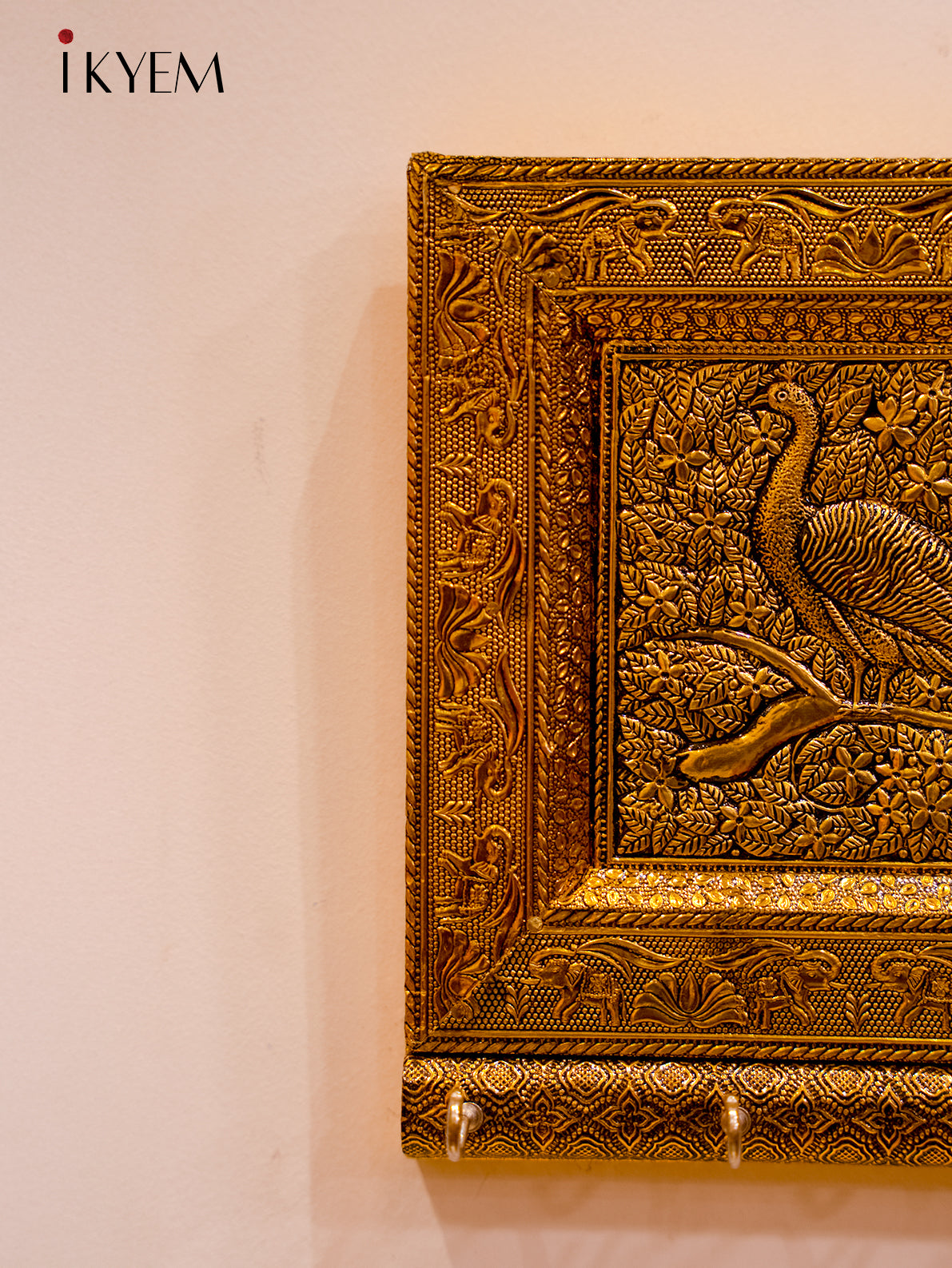 Key Holder With Peacock Motif