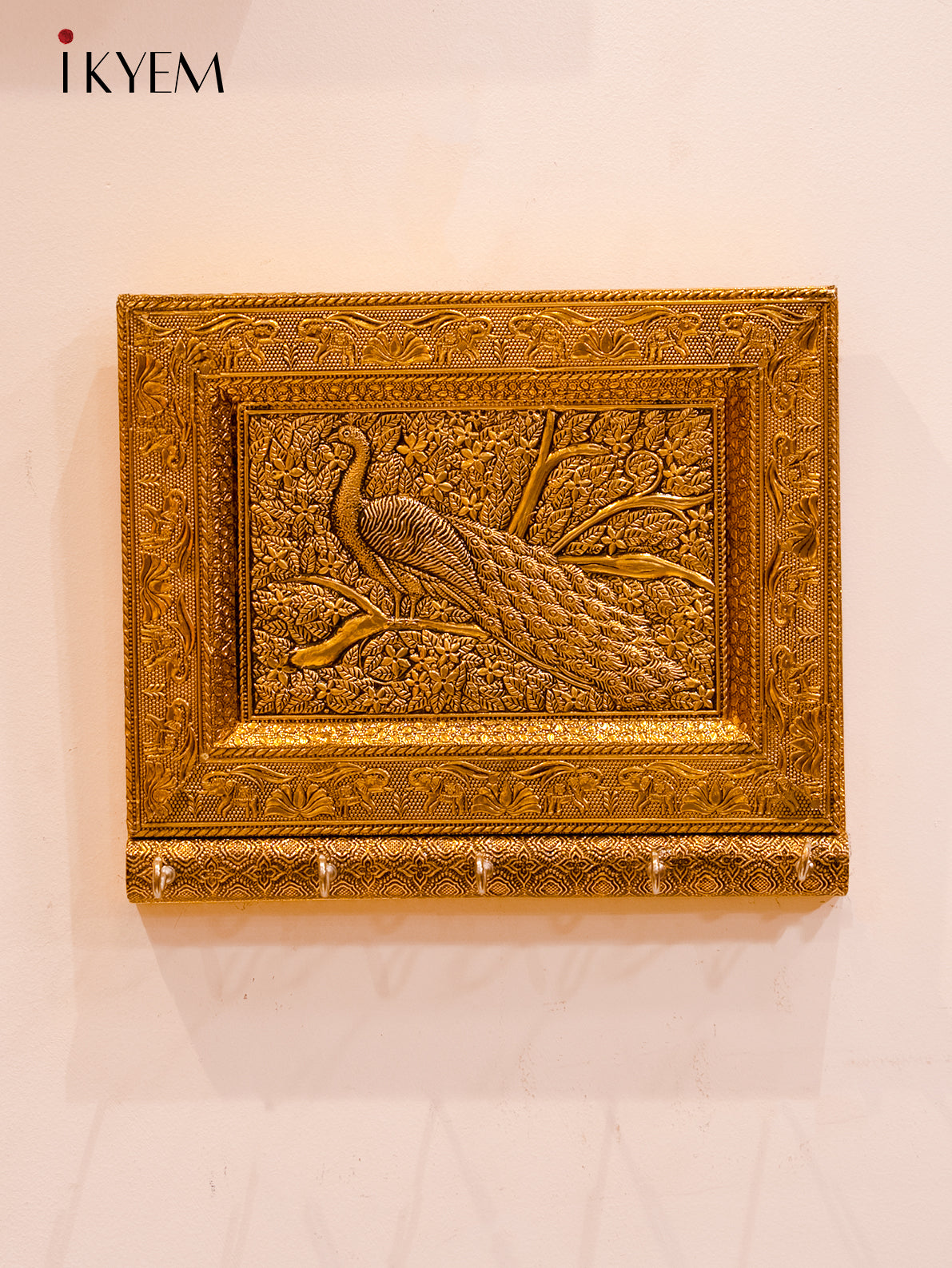 Key Holder With Peacock Motif