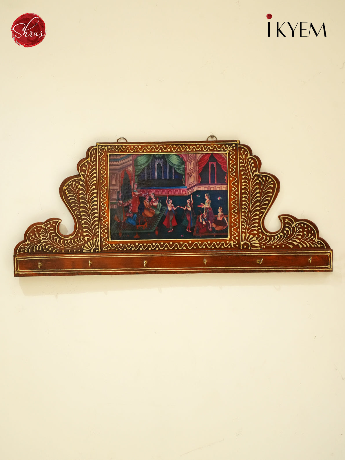 Wooden hand painted key holder