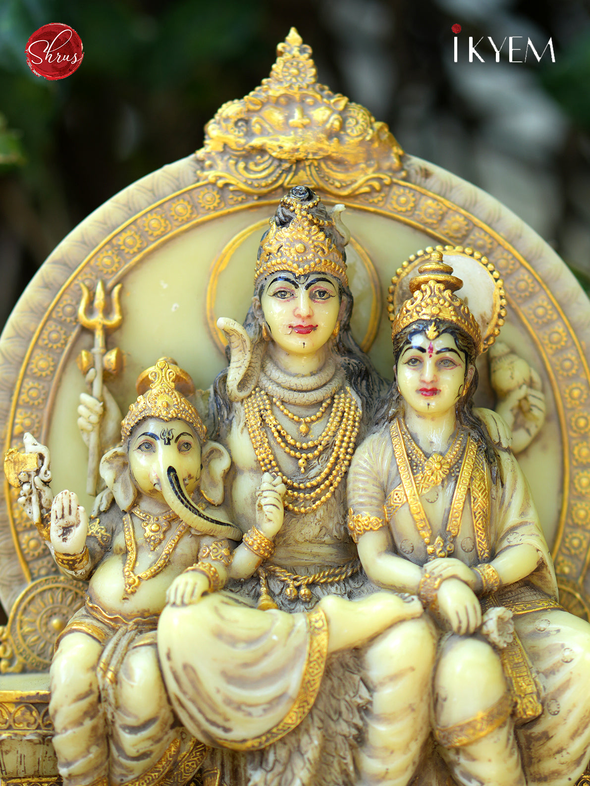 Lord Shiva Parvati & Ganesha Statue
