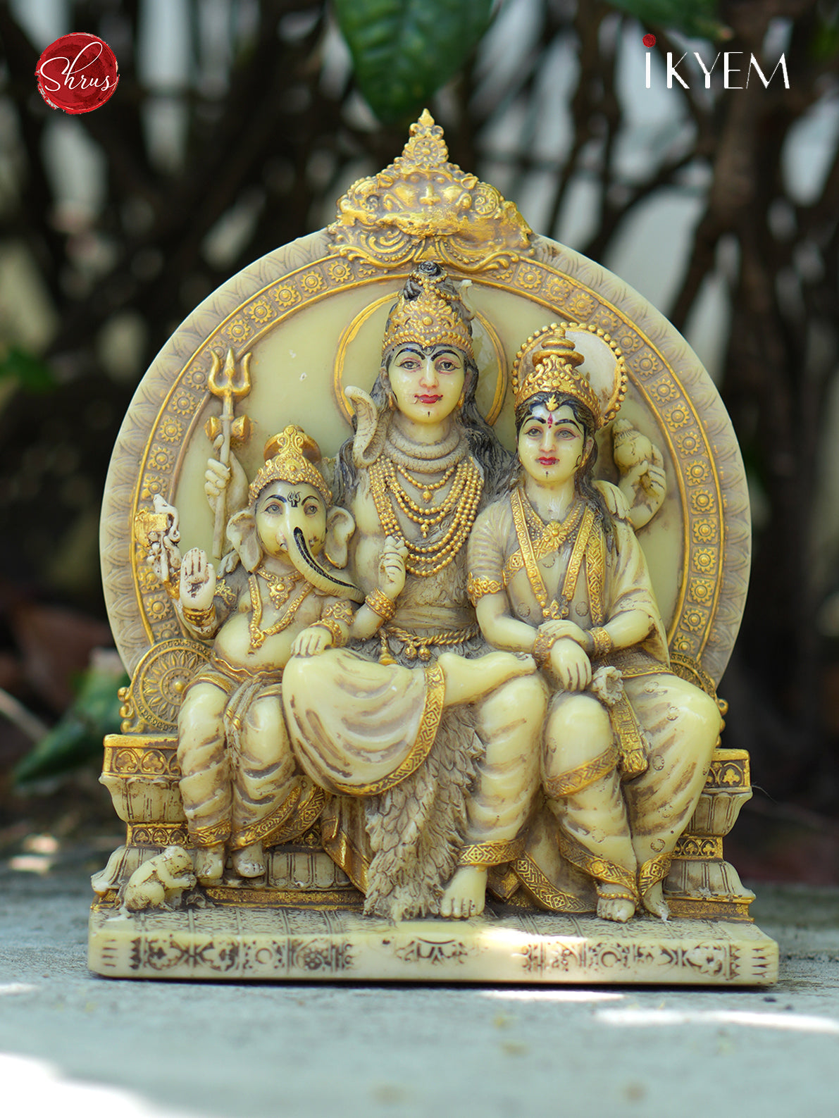 Lord Shiva Parvati & Ganesha Statue