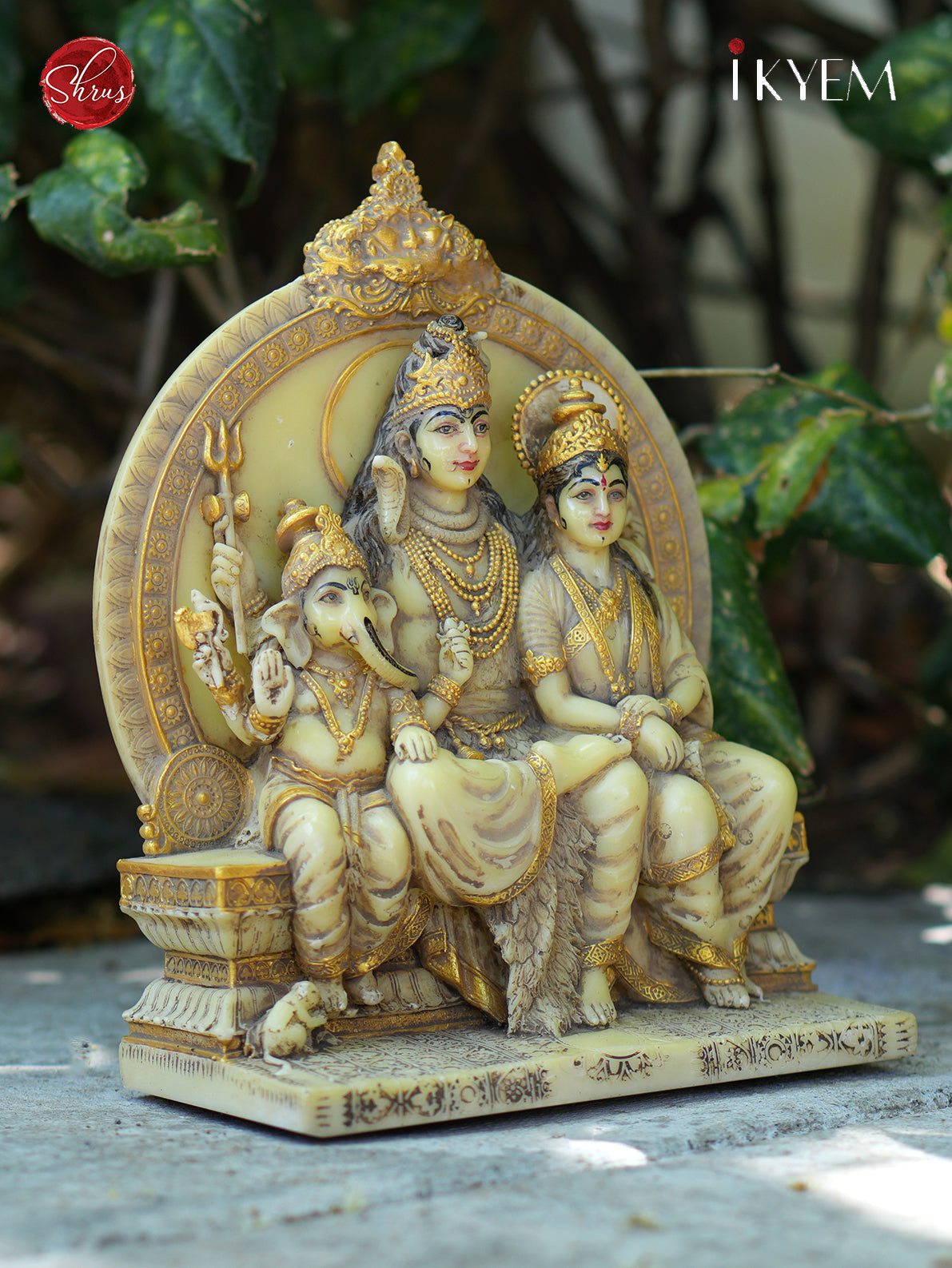 Lord Shiva Parvati & Ganesha Statue