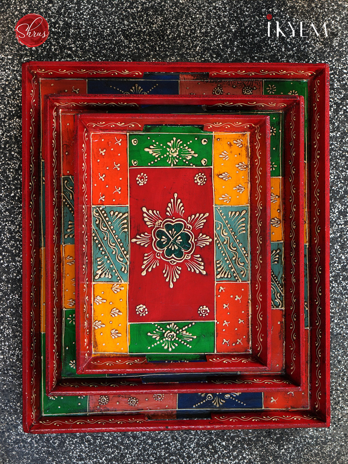 Handpainted wooden trays