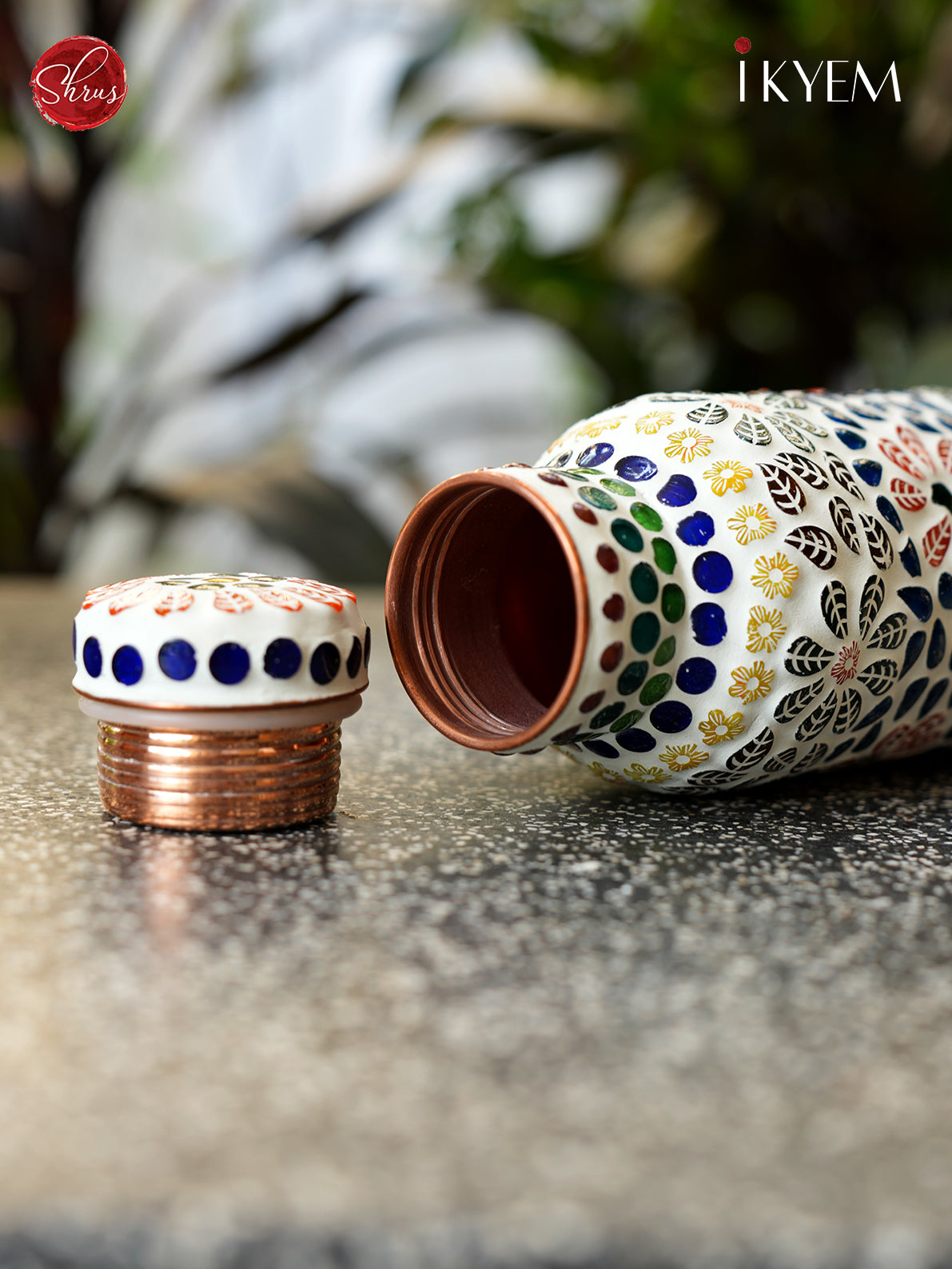 Hand Painted  Copper Water Bottle