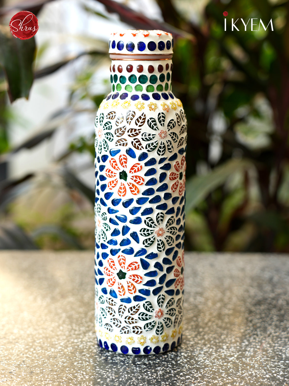 Hand Painted  Copper Water Bottle