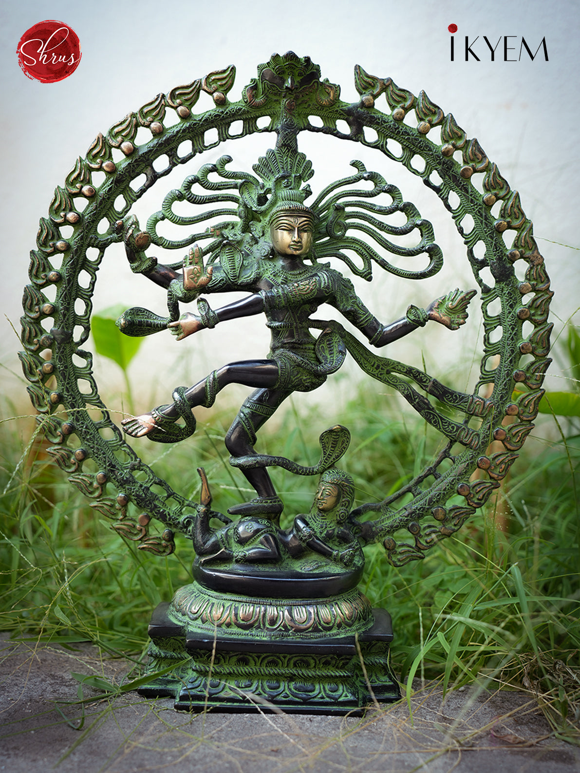 Brass Large Natarajar Statue With Naagam (Antique Finish) 20.11 Inches