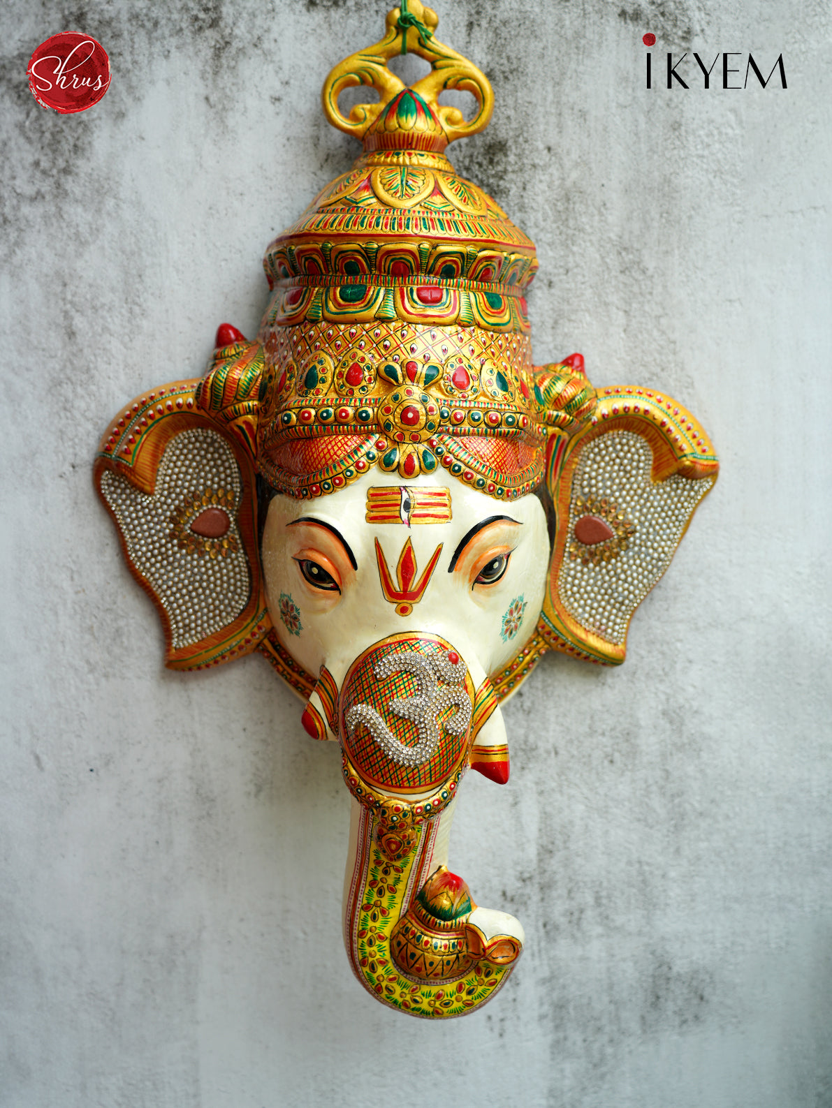 Hand Painted Wooden Ganesha Wall Hanging