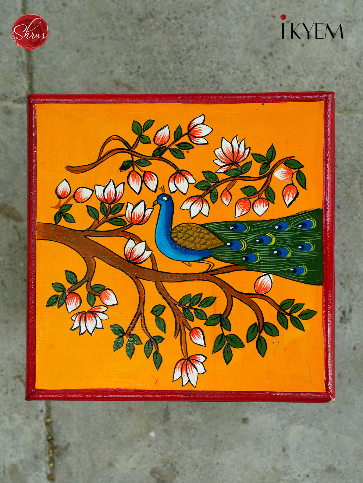 Hand Painted Wooden Square Chowki
