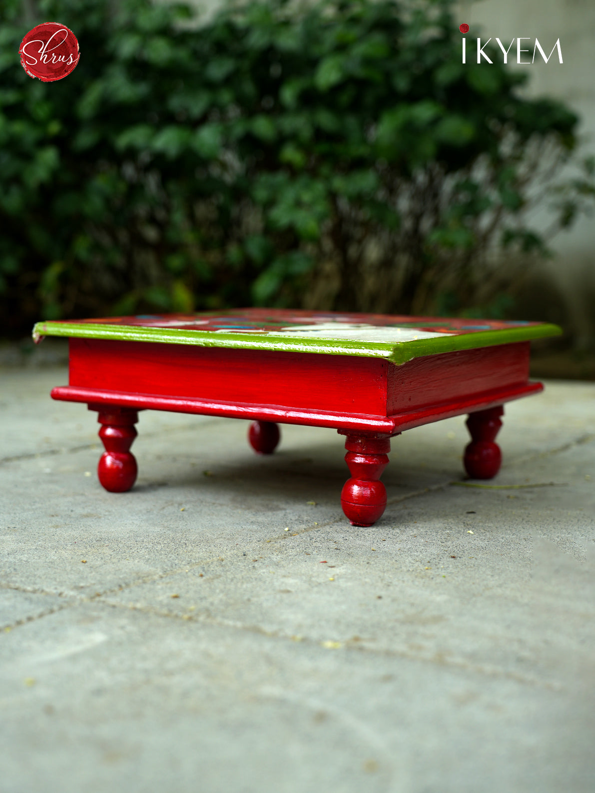 Handpainted Wooden Square Chowki