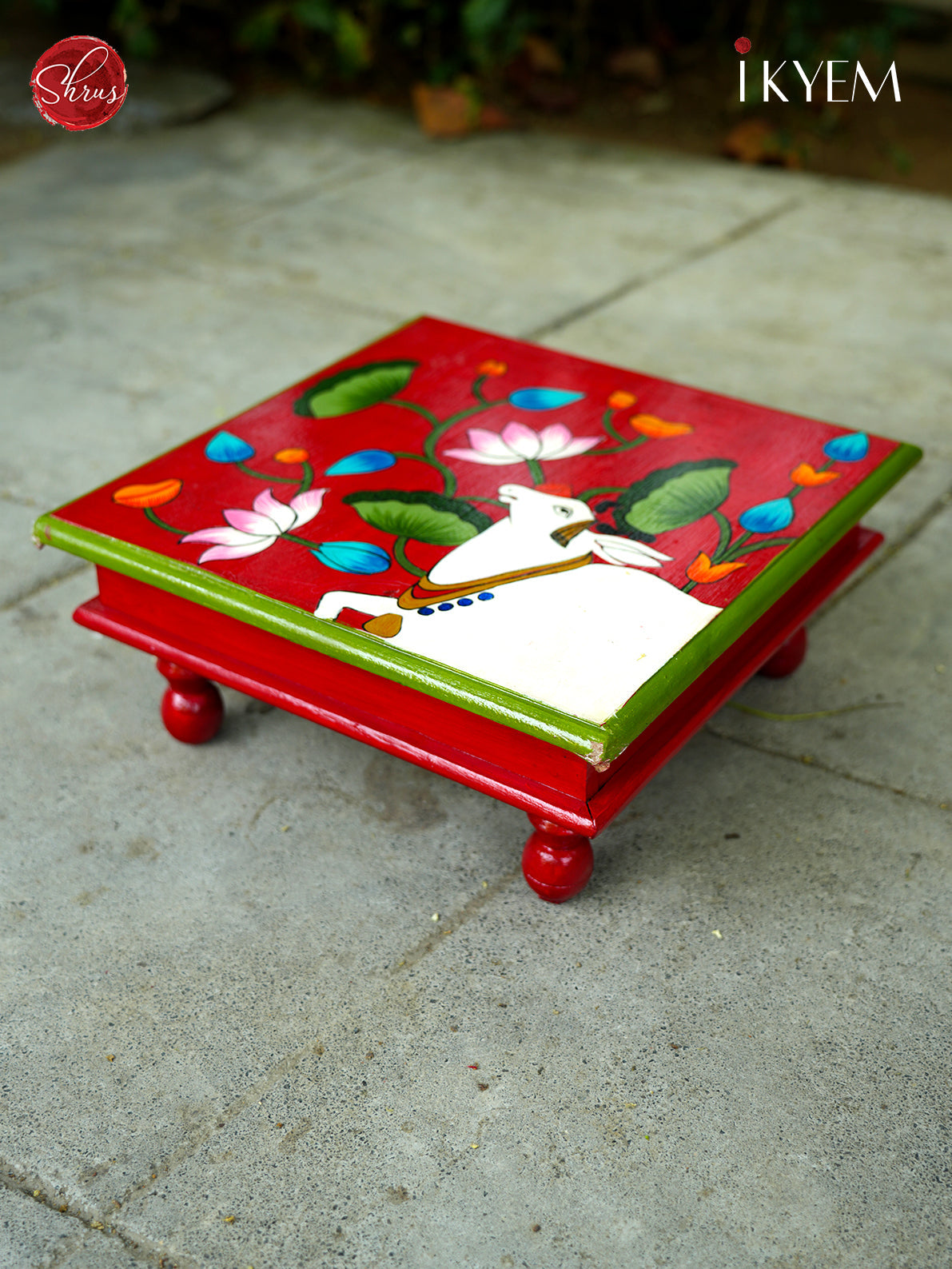 Handpainted Wooden Square Chowki