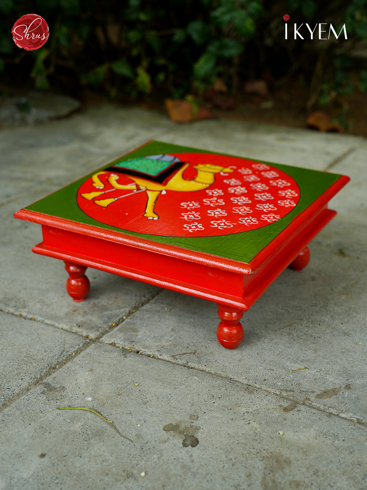 Hand Painted Wooden Square Chowki