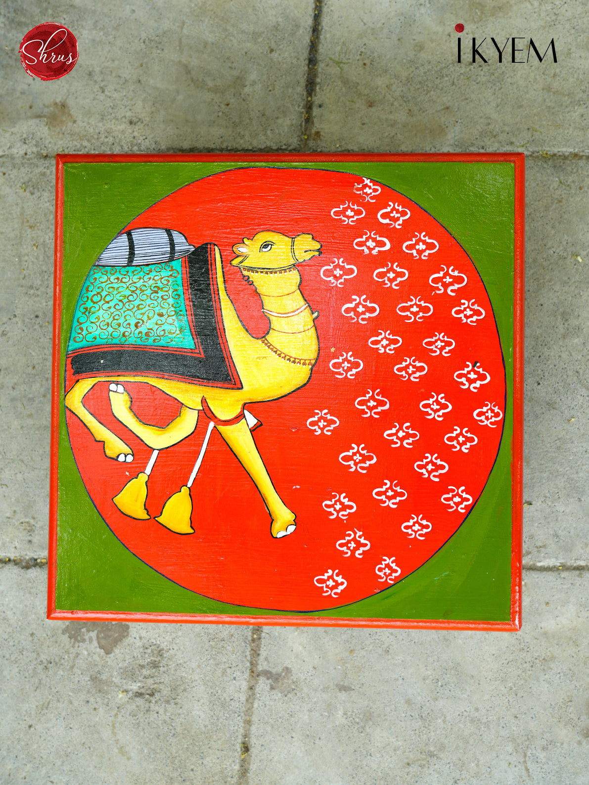 Camel Hand painted Wooden Chowki