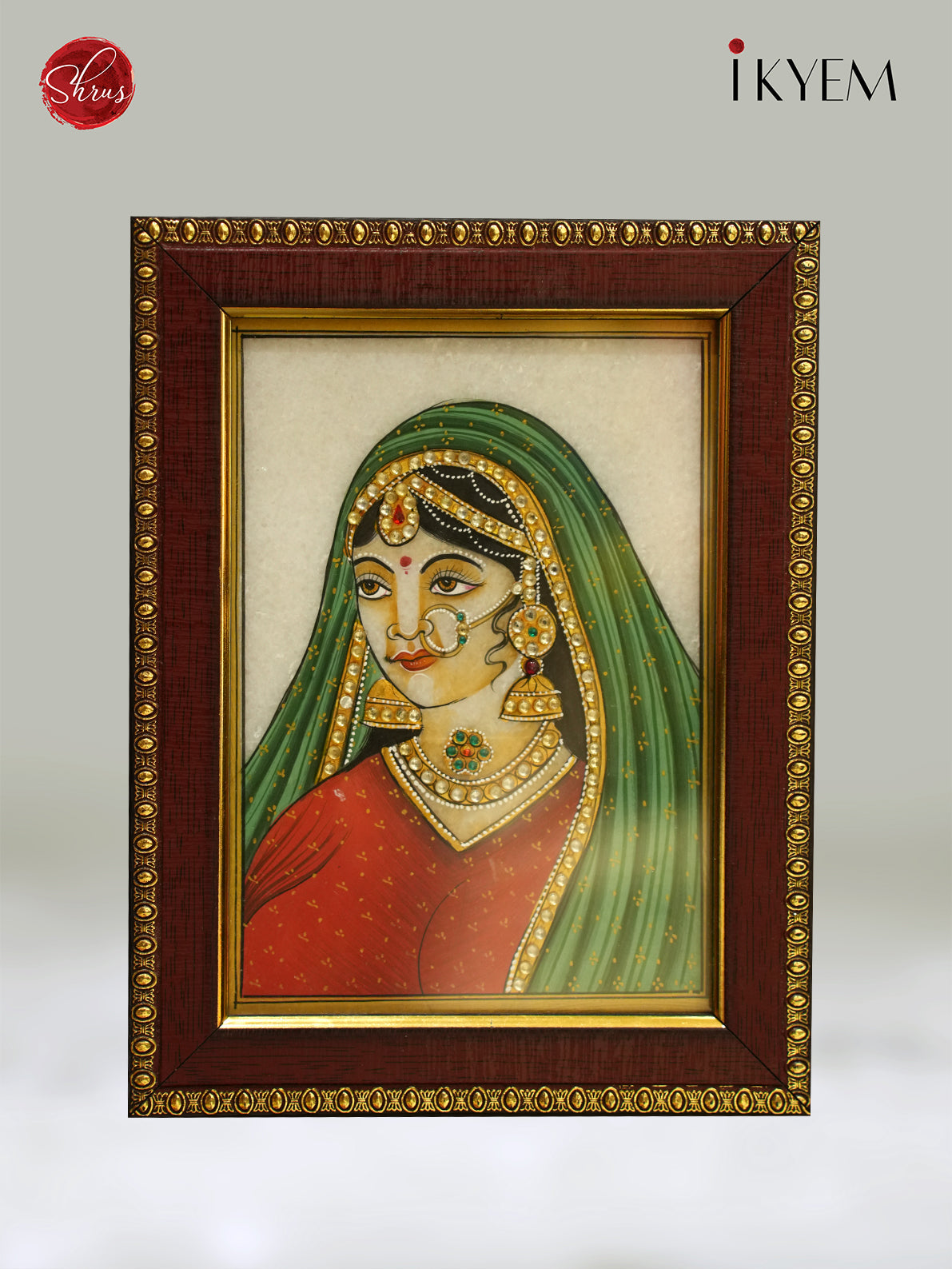 Hand Painted Lady Portarit on Marble tiles with frames