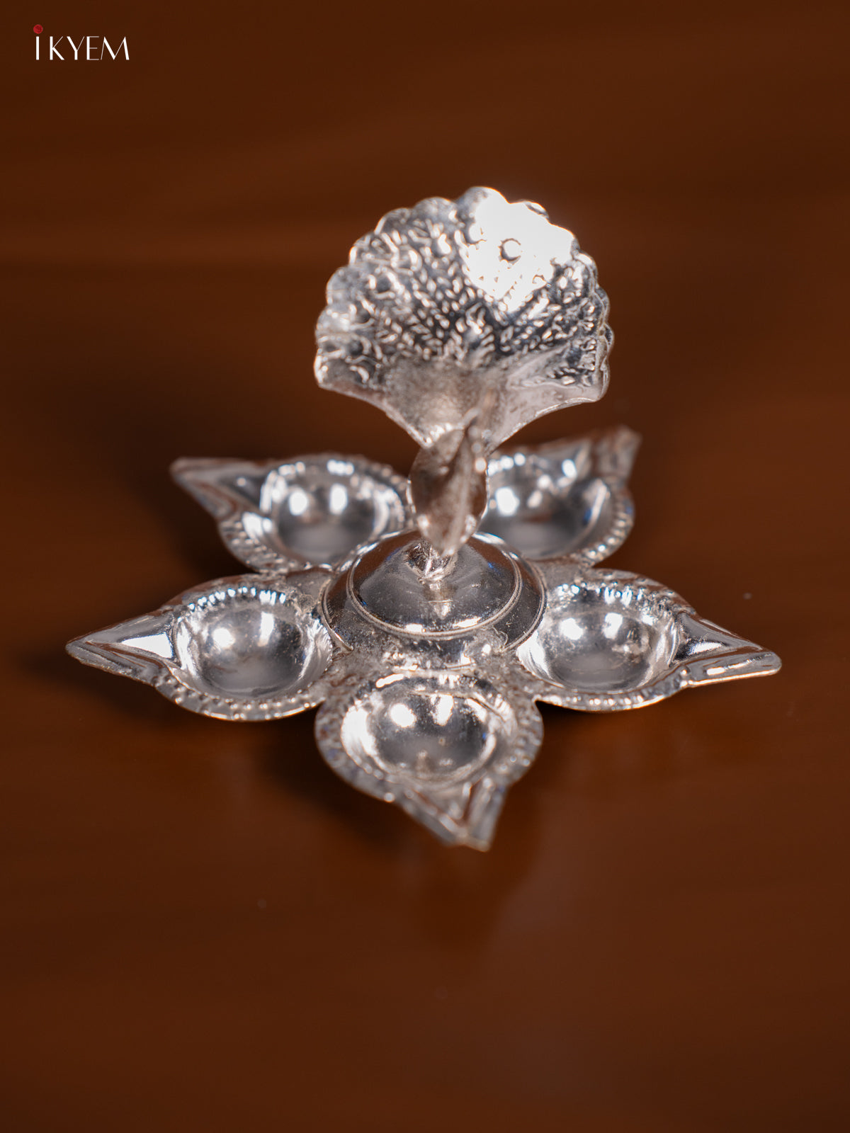 Adorable 2.5 Inch German Silver Peacock Diya 1