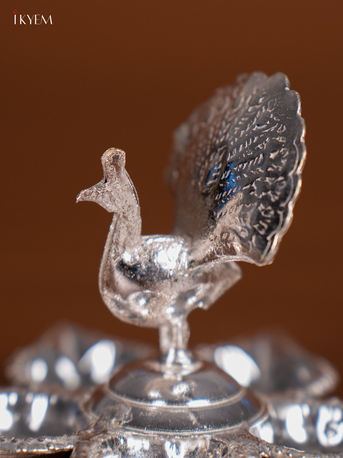 Adorable 2.5 Inch German Silver Peacock Diya 2