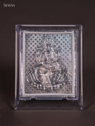 Adorable German Silver 4 Inch Lakshmi Photo Frame with Stand 