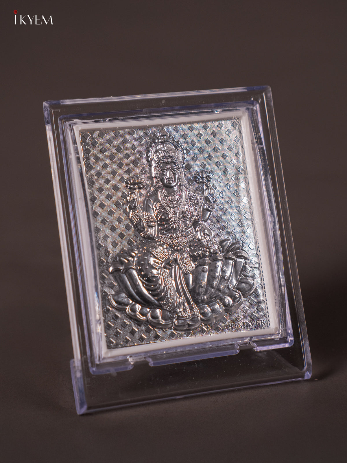 Adorable German Silver 4 Inch Lakshmi Photo Frame with Stand 2