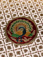 Adorable White Meenakari Latice Printed Round Plate 1
