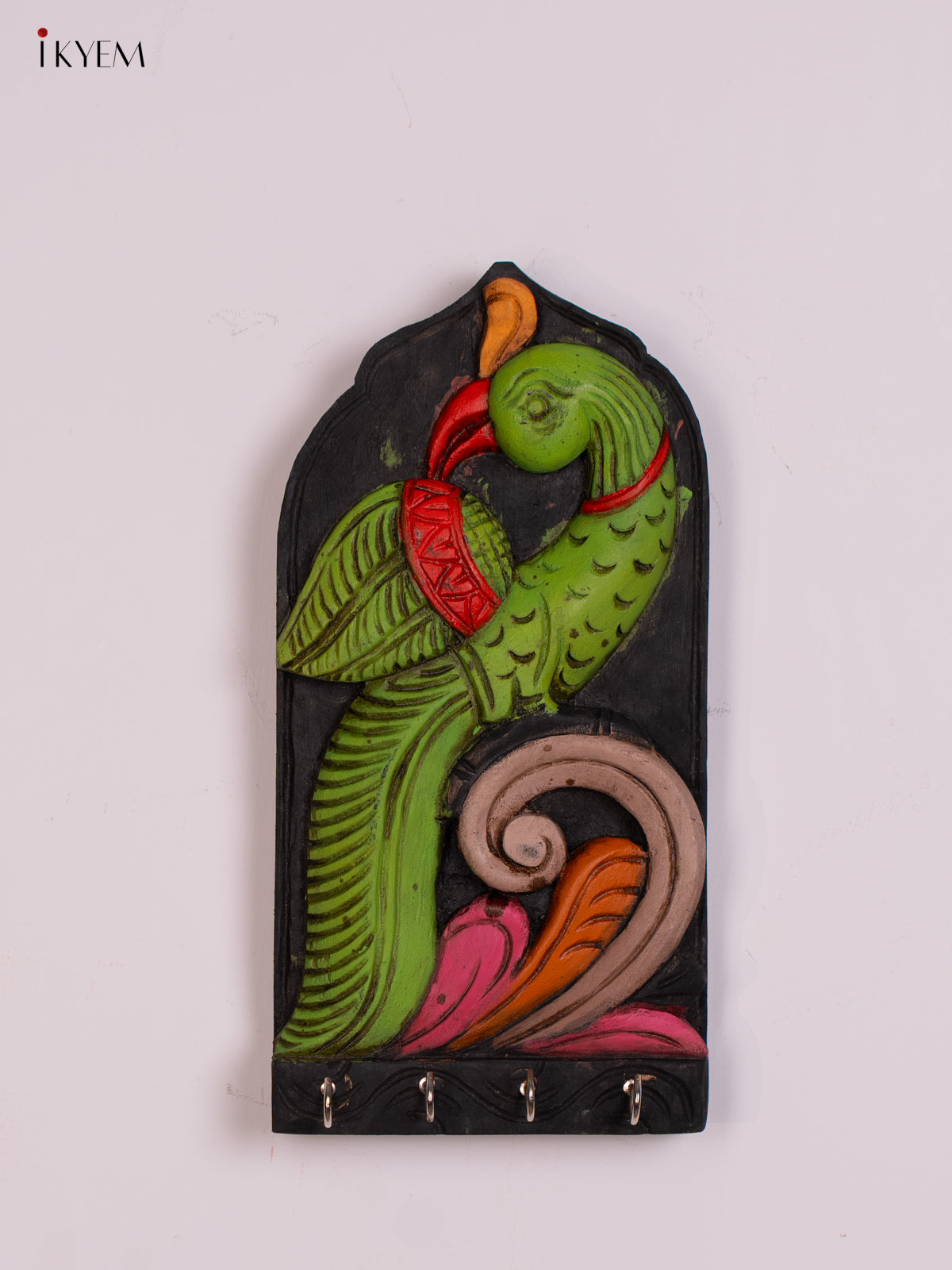 Artful Parrot Hand-Painted Wooden Key Hanger 