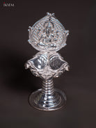 Artistic German Silver Ganesha Diya with Stand 1