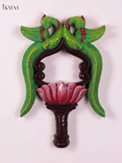 Artistic Hand Carved Twin Parrot Wooden Wall Frame 