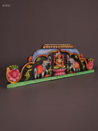 Artistic Hand Painted Goddess Gajalakshmi Wooden Panel 1
