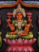 Artistic Hand Painted Goddess Gajalakshmi Wooden Panel 4