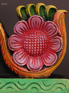 Artistic Hand Painted Goddess Gajalakshmi Wooden Panel 5