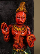 Artistic Handcrafted Fluting Ganesha Wooden Wall Panel 2